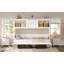 Lit escamotable simple avec station de charge et tiroir, blanc