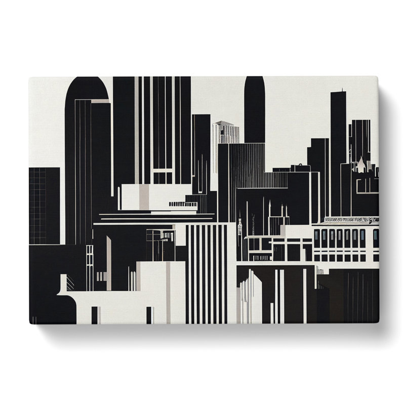 Deco City Skyline - Wrapped Canvas