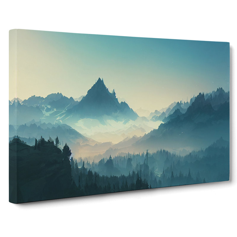 Attractive Winter Mountains - Wrapped Canvas, 35cm H x 50cm W x 3cm D
