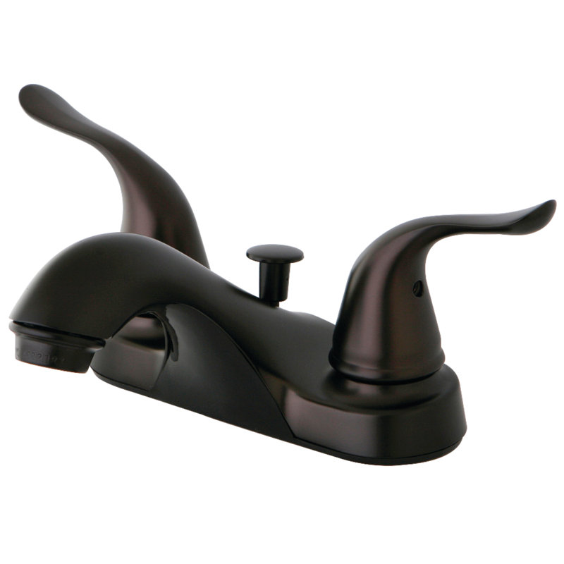 Robinet de salle de bain central à 4 poignées à 4 trous à fixation sur le comptoir avec robinet escamotable en plastique Kingston Brass Yosemite
