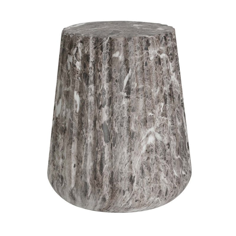 Table d'appoint d'extérieur sculptée Cleme, Brun