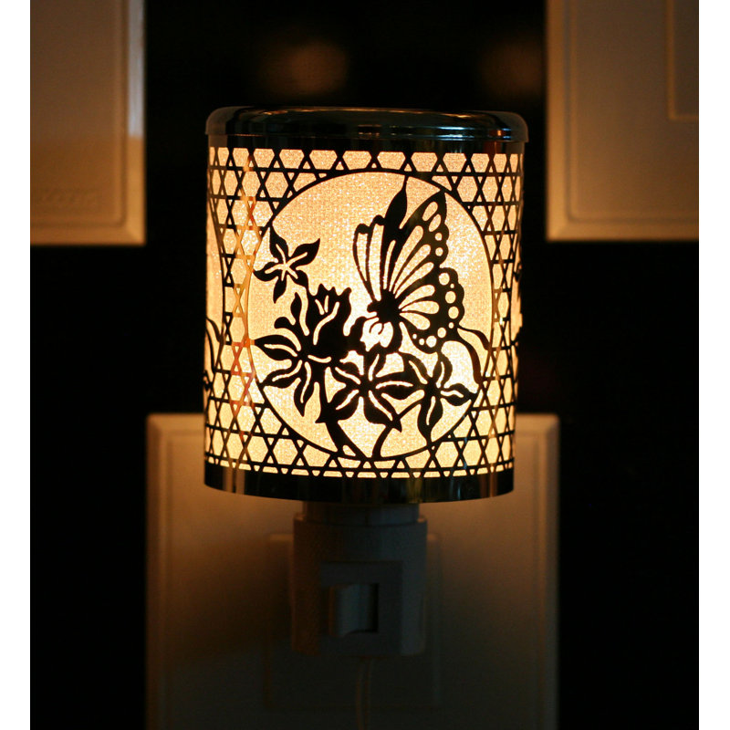 Lampe de nuit en machine à papillon, Jaune