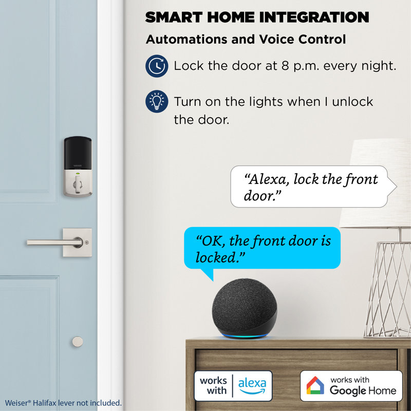 Serrure électronique intelligente à écran tactile Halo Wifi, Nickel satiné
