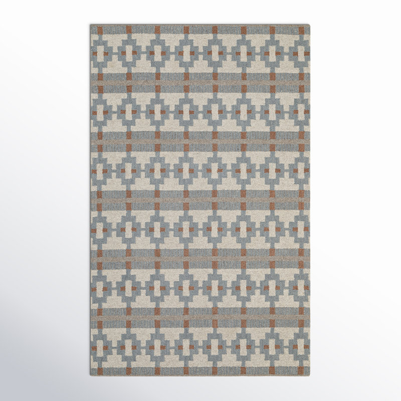 Gray and Brown Hand-Tufted Wool Rectangle Rug