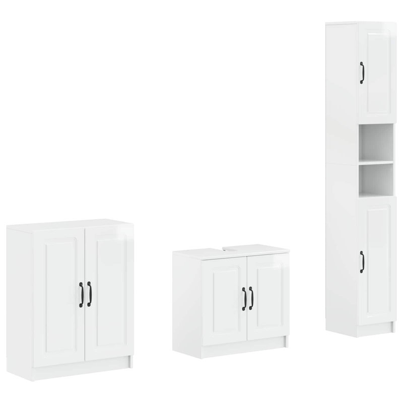 Bathroom Storage Furniture Set, High Gloss White