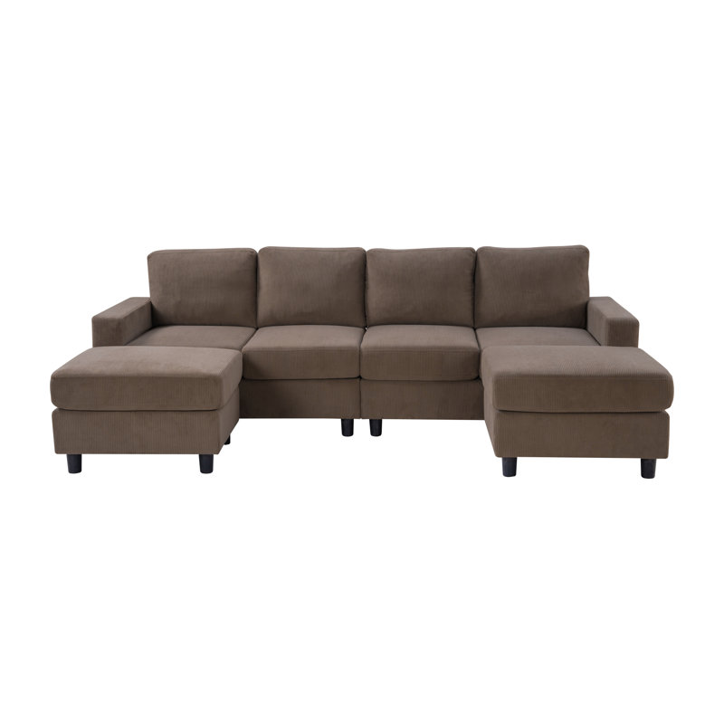 Spacious Sectionals, 98.8 Inch Corduroy Modern U Shaped Sofa For Home