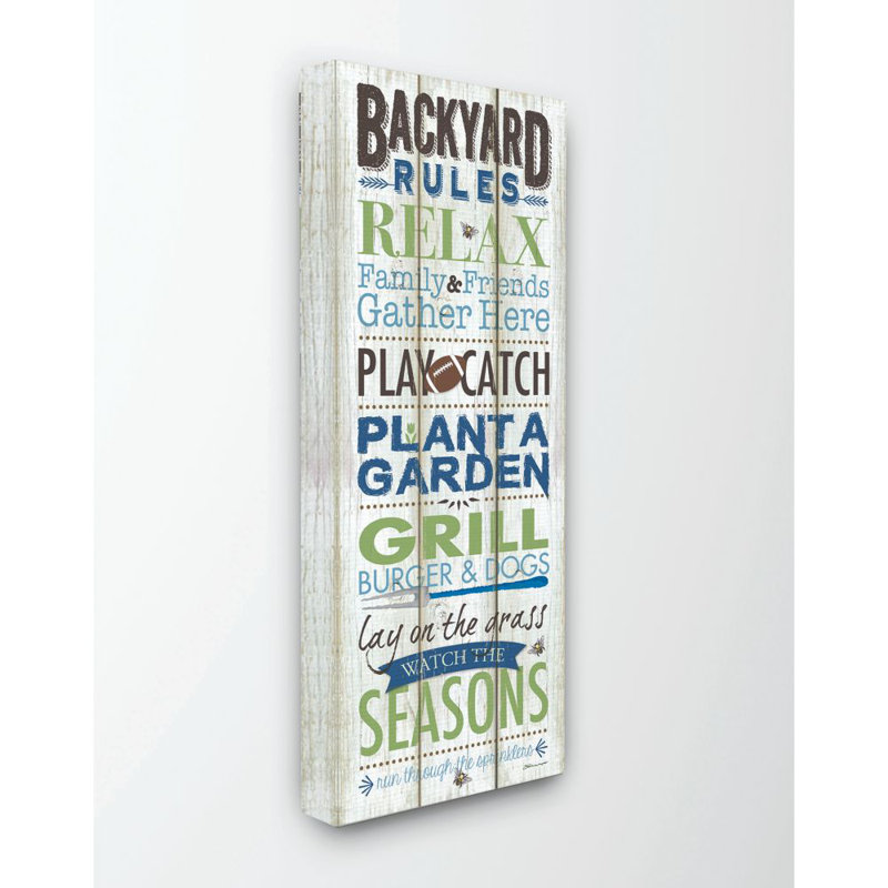« cour rules word texture word », impression sur toile, Toile, H 24 po x l 10 po x P 1,5 po