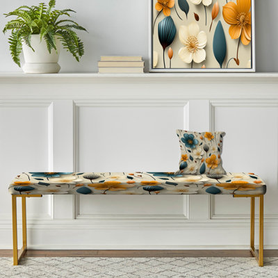 Banc rembourré Mod Floral Nostalgia - Mid-Century