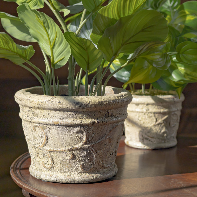 Harrami Handmade Ceramic Pot Planter, Antique White