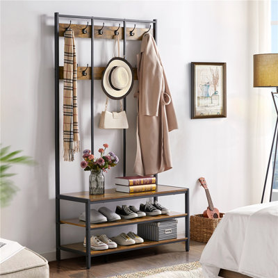 100 cm W Hall Tree with Storage Bench and Shoe Storage