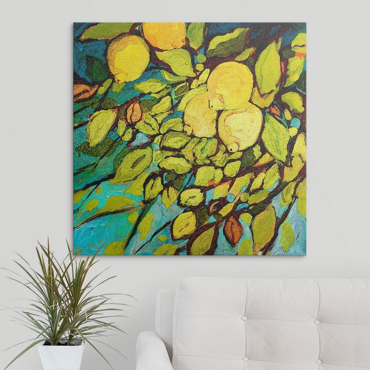 Nolani " Lemon Tree Fun ", 8" H x 8" W x 1.5" D, Canvas