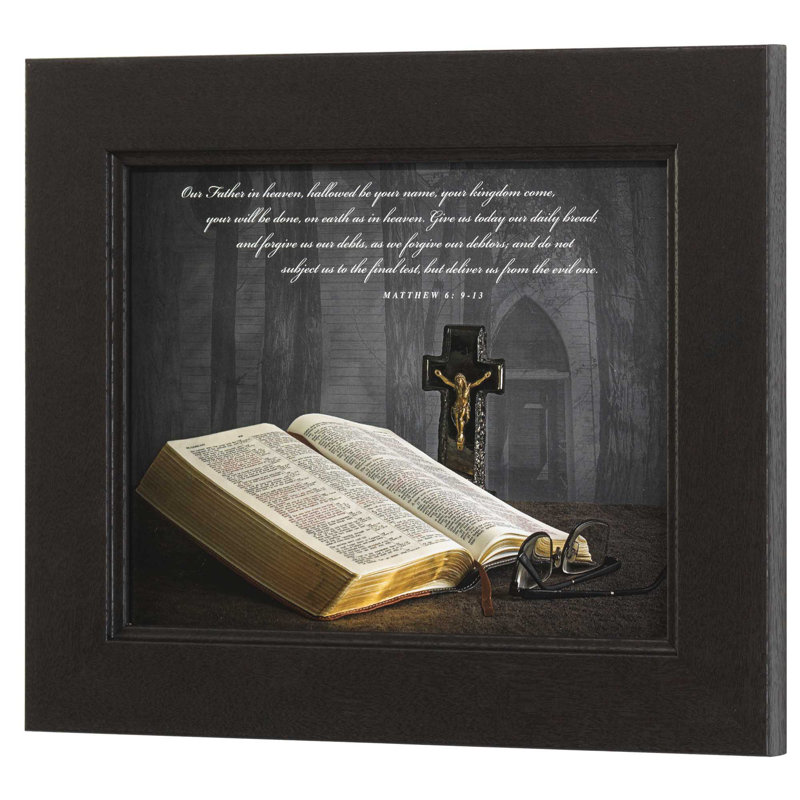 Bible «Our Father Heaven», impression sur bois encadrée