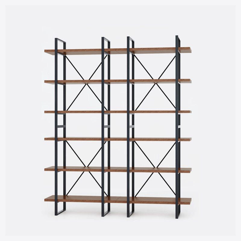 Étagère à livres en fer H 85,83 "x l 70,87" Jill, Antique Brown