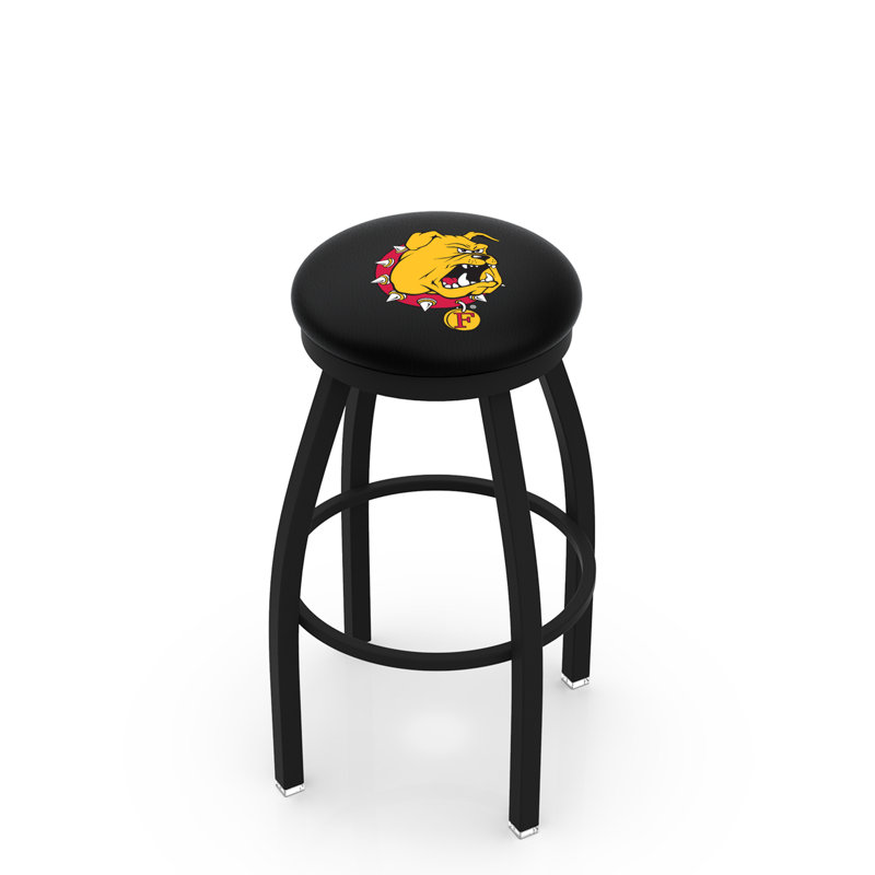 NCAA Swivel 25" Counter Stool, Black Wrinkle, Ferris State