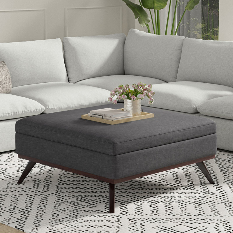 Table basse avec repose-pieds Owen XL, Gris
