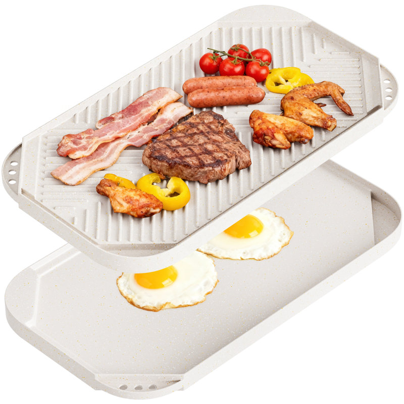 Caannasweis 20" Reversible Grill/Griddle, Beige