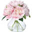 Fleurs artificielles pivoines roses avec vase en verre, fausses fleurs dans un vase pour la décoration intérieure, centres de table, décoration de comptoir de salle de bain-1110757856