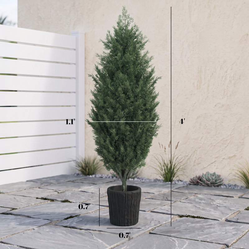 Ensemble de 2 arbres de Noël artificiels 4 pi avec 2 branches en PE et pot, vert