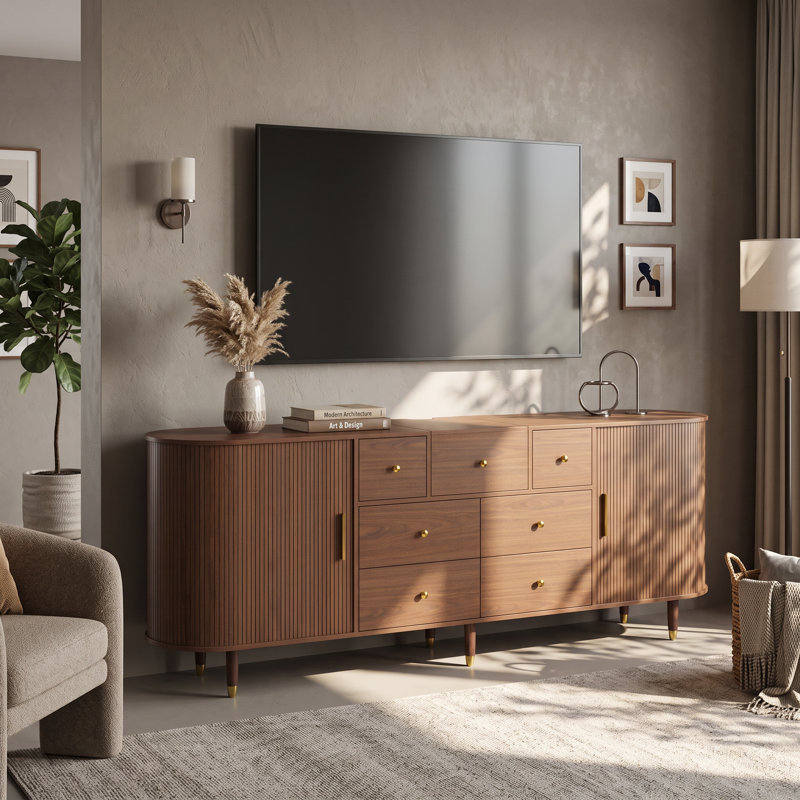 Meuble télé avec rangement et projecteur Shaea