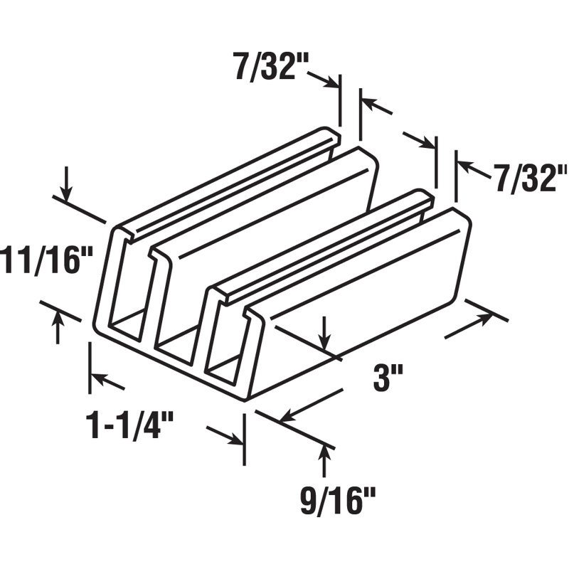 Prime-Line Nylon Shower Door Bottom Guide