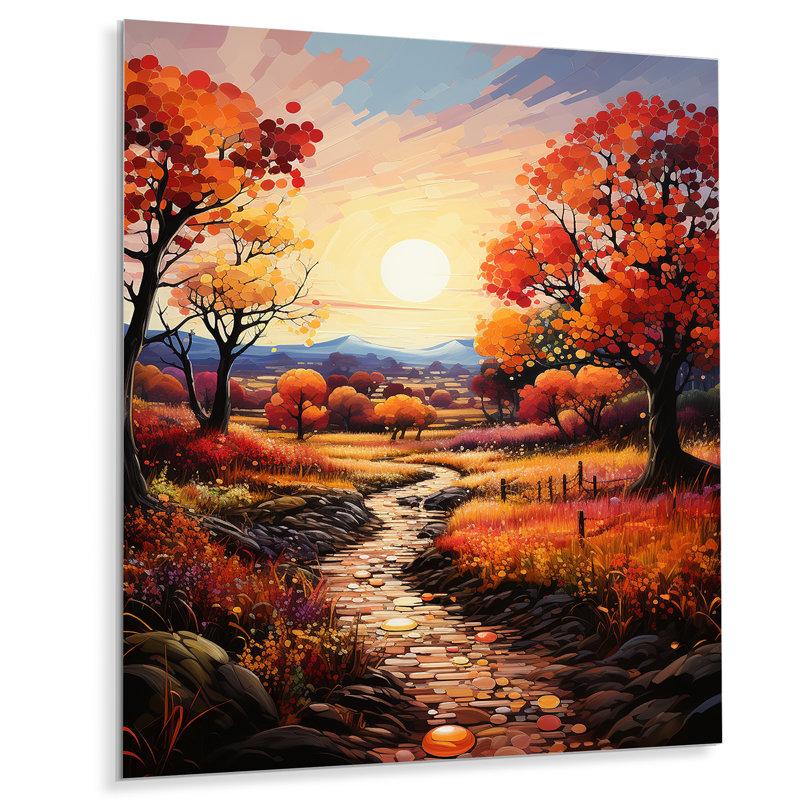 «Countryside Autumnal Orchard Patchwork II», impression d'art mural paysage et nature, H 20 po x l 12 po x P 1 po