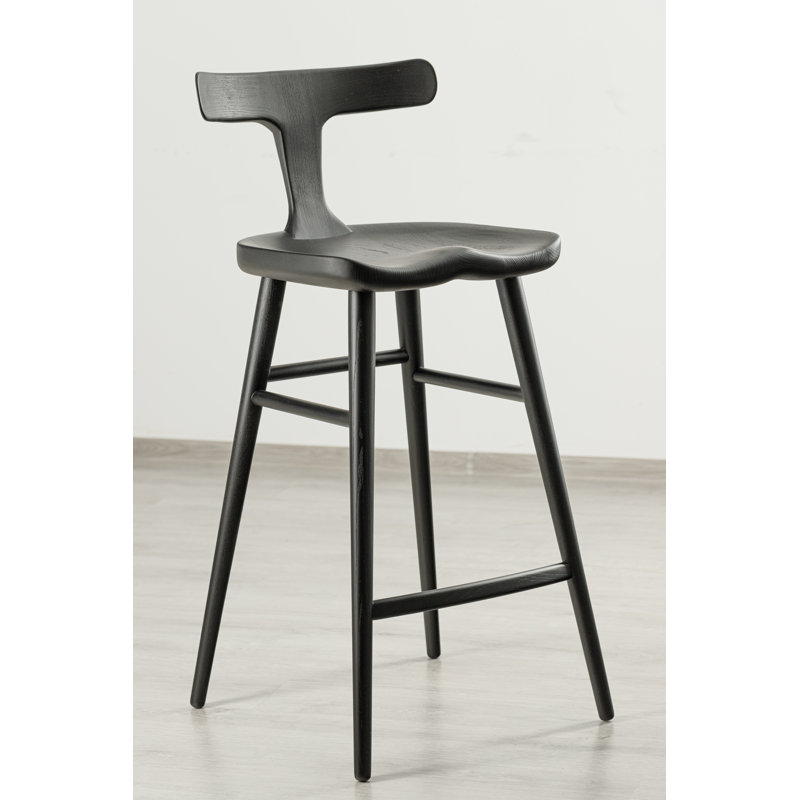 Anvil Chair With Back, Matte Black, Bar Stool (31” Seat Height)
