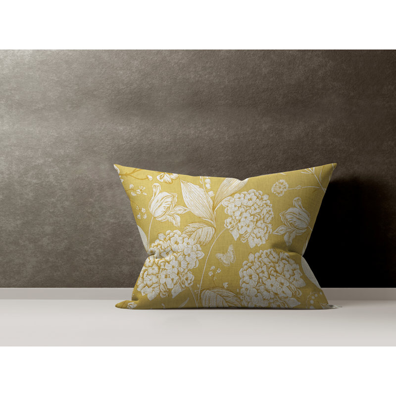 Housse et insert de coussin en coton Lya, Jaune