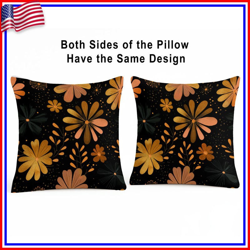 Coussin Floral, 14 X 14 pouces