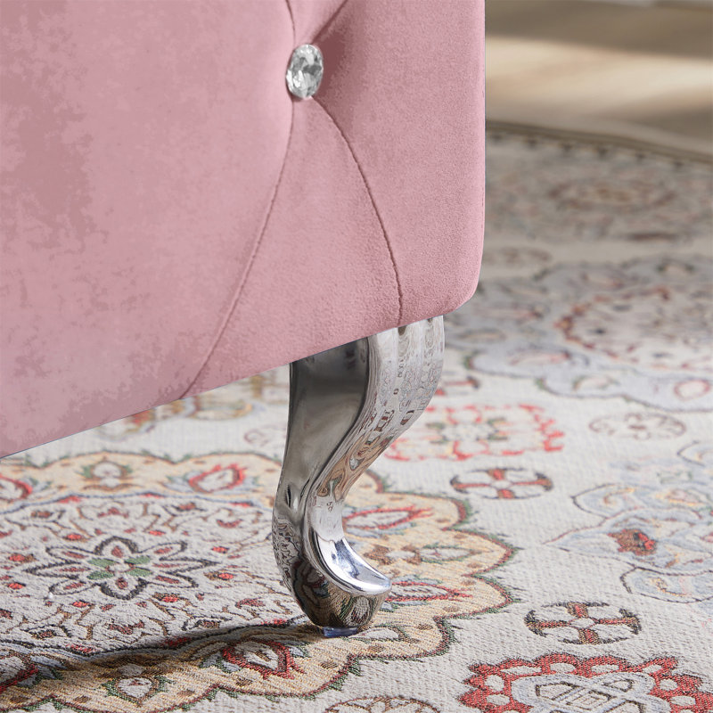 Storage Ottoman Bench, Pink