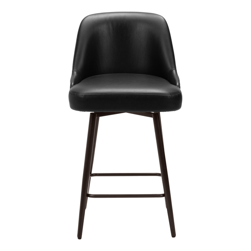 Tabouret pivotant Zack Keppel, Hauteur de l'assise: 26,4 po, Noir / bronze