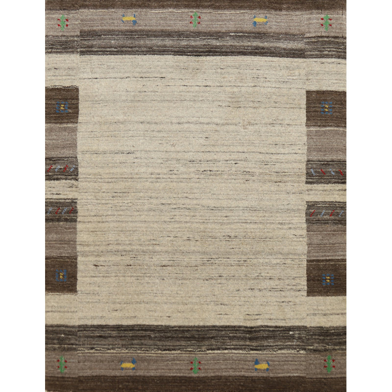 Tapis indien en laine fabriqué à la main de style Gabbeh 3 x 4