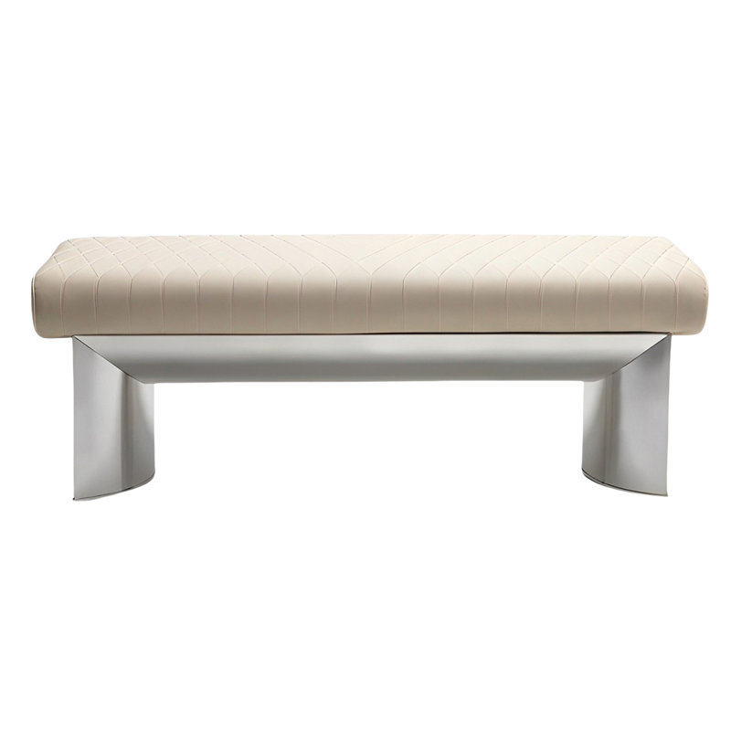Banc rembourré en cuir léger et luxueux, H 15,74 po x l 59,05 po x P 16,53 po