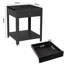 Table basse carrée double couche avec compartiment caché et protection contre les empreintes digitales, motif en marbre noir, idéale pour les salons dans les appartements, avec matériaux, alarme de profondeur 19,41 po