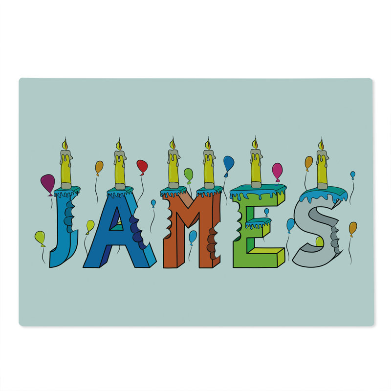 Ambesonne James Cutting Board Large Size Birthday Candle Pattern Multicolor