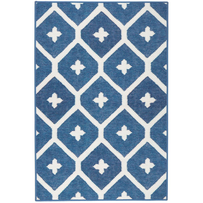 Elizabeth Navy Machine Washable Rug, Rectangle 7'6" x 9'6"