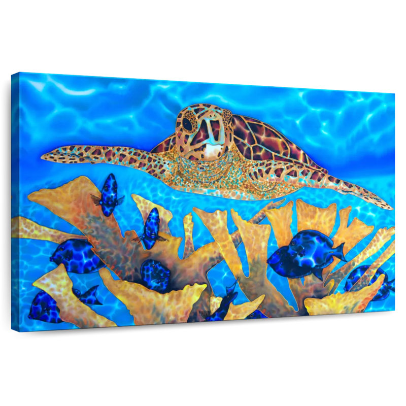 Brampt Blue Tang And Hawksbill, 34" H x 51" W