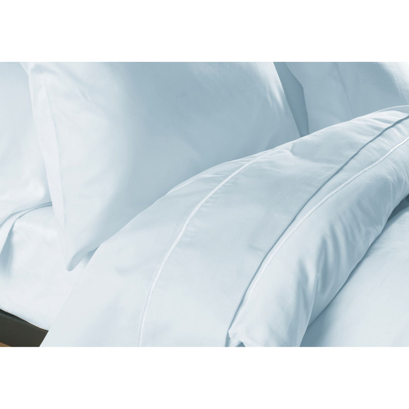 Sateen Flat Sheet, Double (4'6), Duck Egg Blue