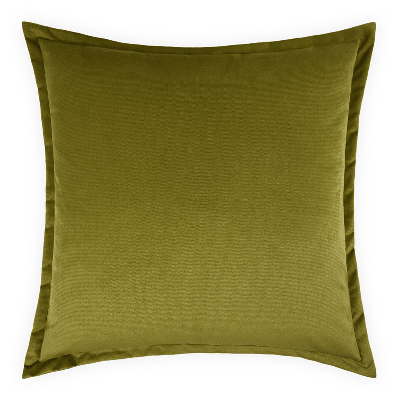 Belvedere Flange Reversible Throw Pillow, Aloe, Square 20"