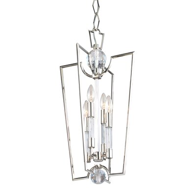 Waterloo 4 - Light Candle Style Geometric Chandelier -  Hudson Valley Lighting, 3013-PN