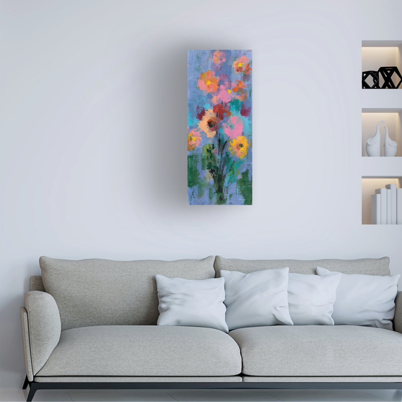 Art mural sur toile tendue - «May Floral I» par Silvia Vassileva pour décoration de salon, de chambre à coucher ou de bureau - 14 x 32
