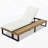 Outdoor Chaise Lounge Chair with 5-Position Adjustable Backrest, Reclining with Cushion, Patio Lounger with Wood Side Table, Sturdy Frame for Poolside, Garden, and Backyard-2121523080