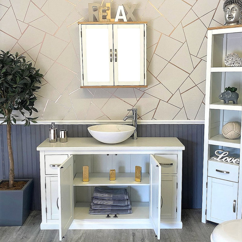 Aranda 1230mm Single Bathroom Vanity with Vessel Stone Basin