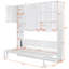 Lit escamotable simple avec bibliothèque de rangement et tablettes, lumière DEL et stations de charge-499928854