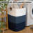 Laundry Hamper  Laundry Basket, Woven Blanket Basket, Cotton Woven Storage Hamper With Handles For Living Room, Large Baskets For Pillows, Blankets, Clothes-Gradient