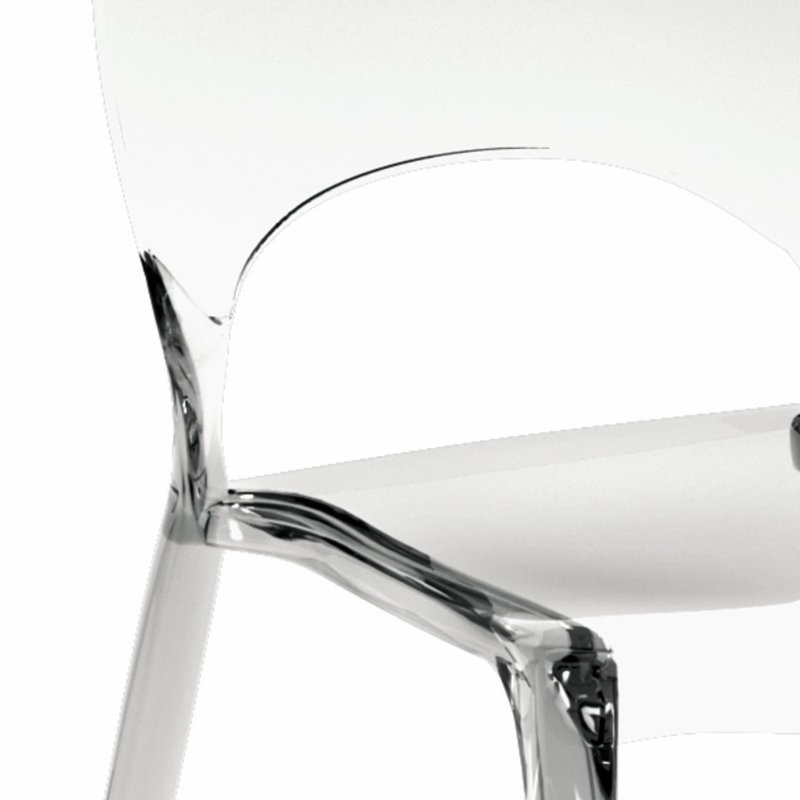 SET OF 4 POLYCARBONATE CHAIRS PEARL - TRASPARENT, Clear