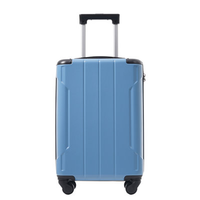 20-Inch Hardshell Carry-On Luggage, Lightweight Durable ABS Suitcase with Spinner Wheels, Built-in TSA Lock, 2 Packing Cubes, Blue-gray