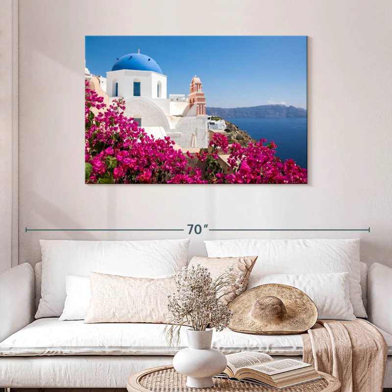 Ravi Santorini, architecture cycladique, H 30 po x l 45 po
