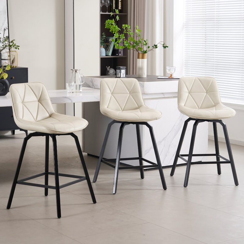 Tabouret de comptoir pivotant 26 po, Blanc, 3