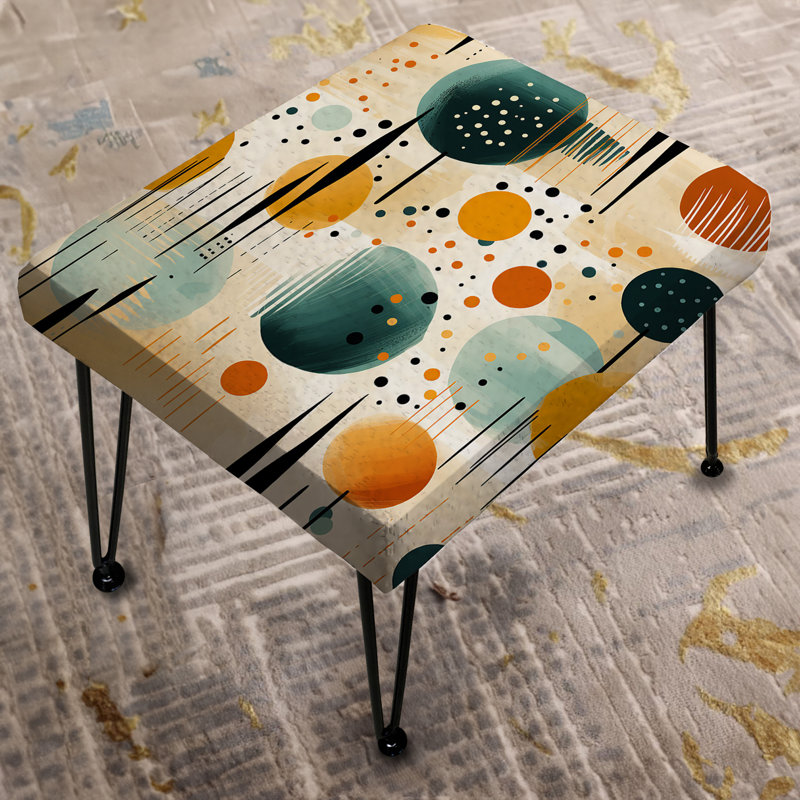 Yellow And Green Geometric Pattern - Geometric Rectangle Ottoman