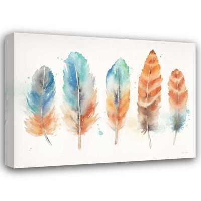 «Dakota Fields Coulter», reproduction d'art sur toile tendue par Cynthia Gallery: paysage de plumes à l'aquarelle